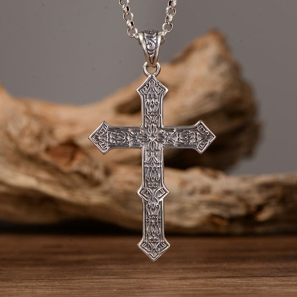 Cross Sterling Silver Necklace | Gemstone Pendant | Silver Equinox