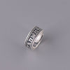 Minimalist Tibetan Mantra 999 Fine Silver Adjustable Ring - Silver Equinox