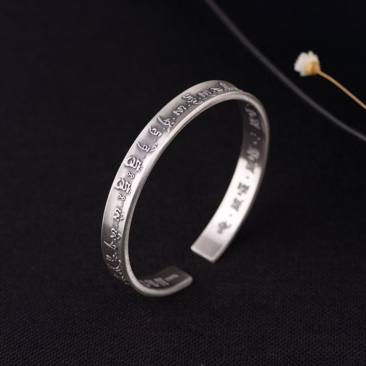 Matte Tibetan Mantra Bracelet | Mantra Bracelet | Silver Equinox