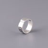 Minimalist Tibetan Mantra 999 Fine Silver Adjustable Ring - Silver Equinox