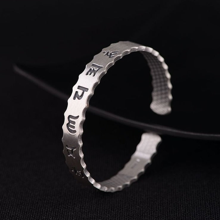 Mantra Print Slim Bracelet | Slim Bracelet | Silver Equinox