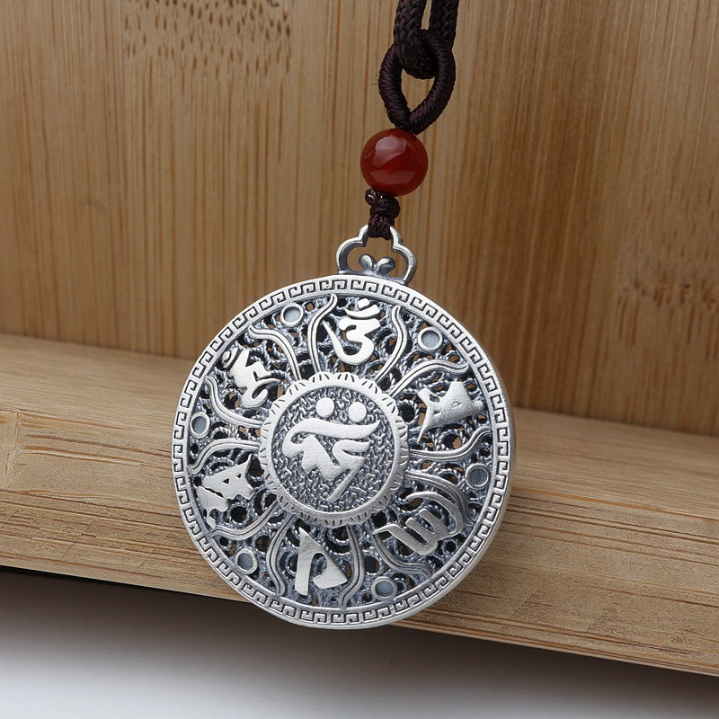 Tibetan Mantra Fine Silver Pendant | Pendant | Silver Equinox