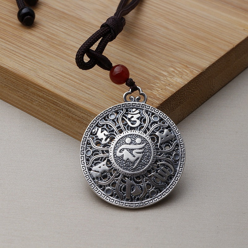 Tibetan Mantra Fine Silver Pendant | Pendant | Silver Equinox