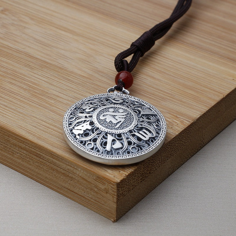 Tibetan Mantra Fine Silver Pendant | Pendant | Silver Equinox