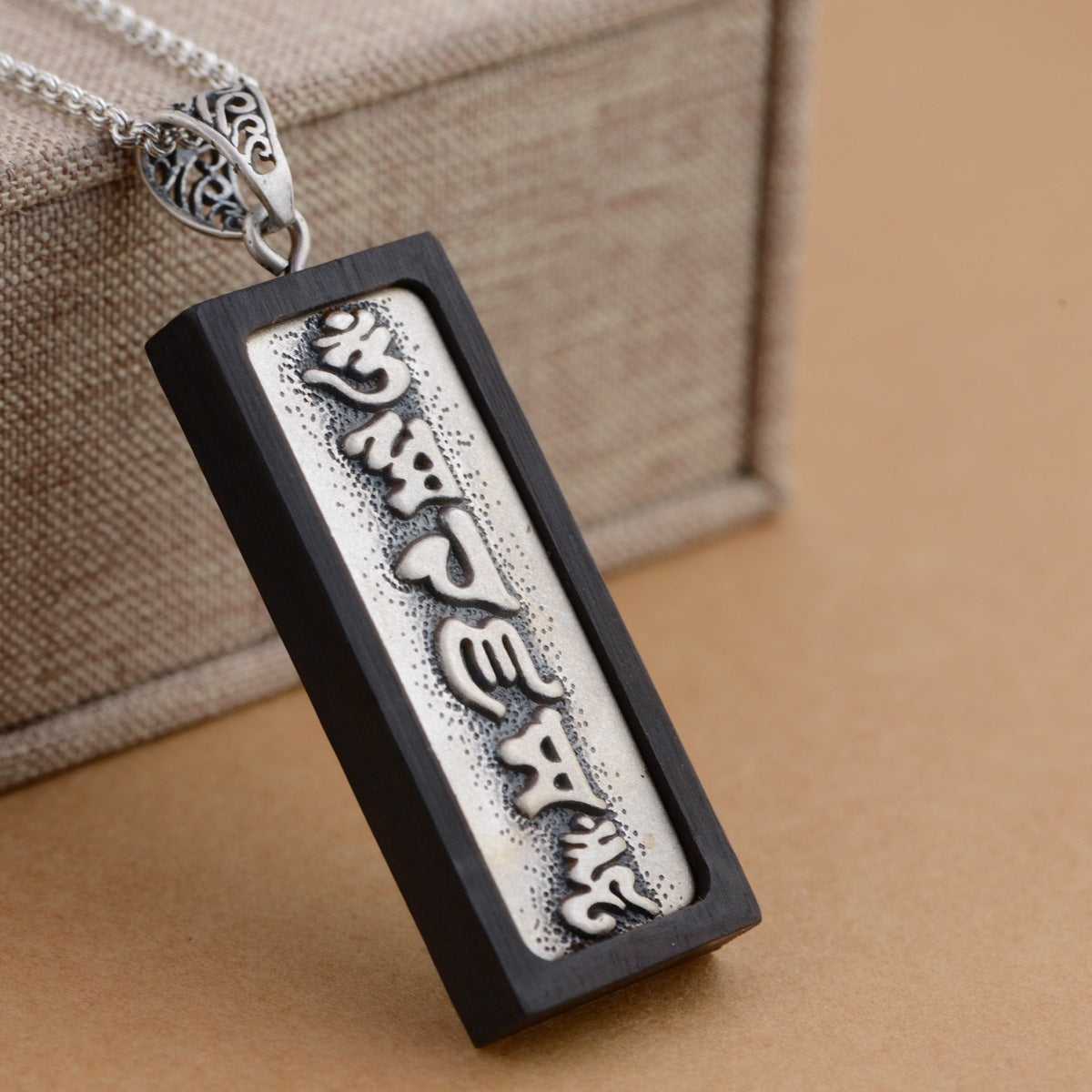 Tibetan Mantra Silver Pendant | Silver Pendant | Silver Equinox