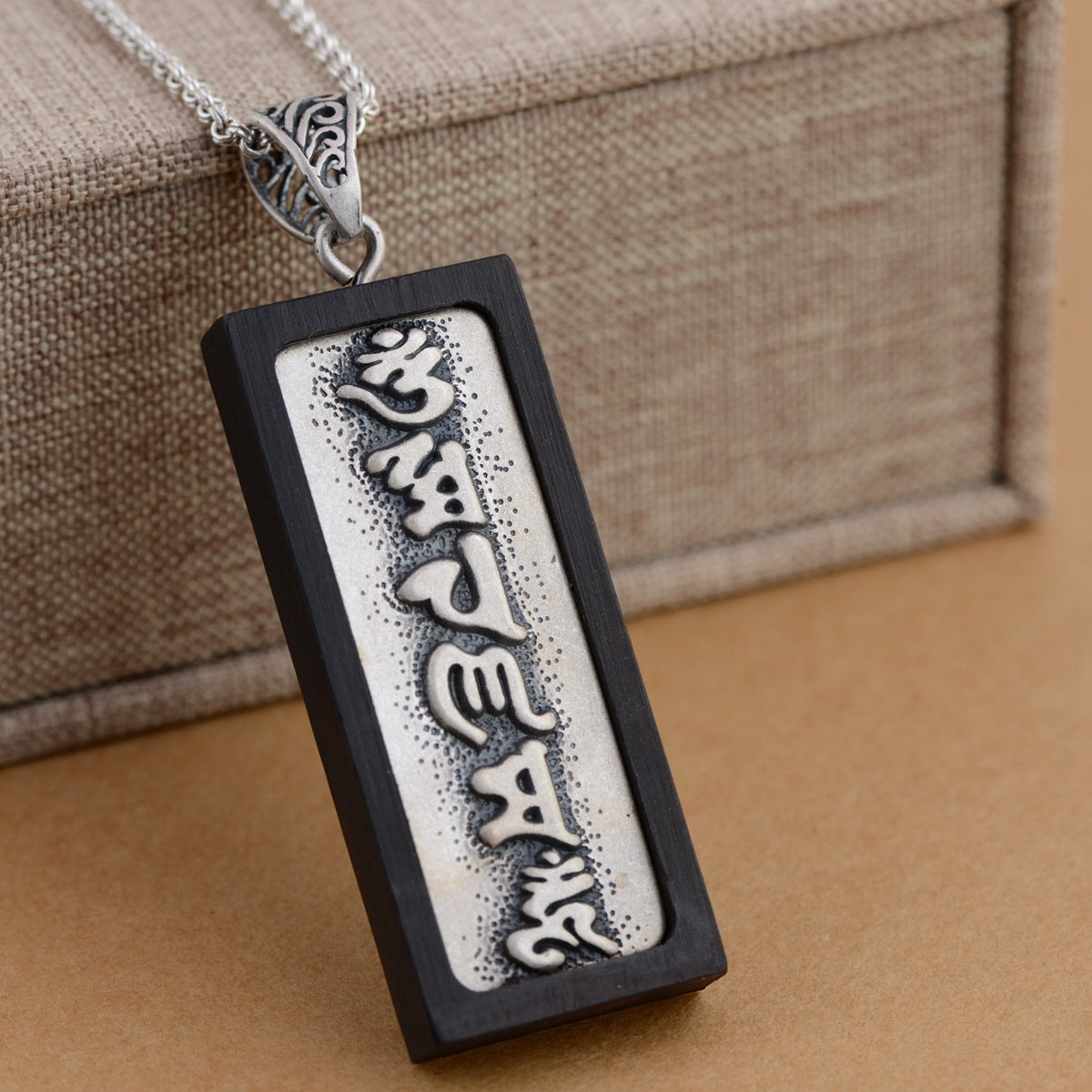 Tibetan Mantra Silver Pendant | Silver Pendant | Silver Equinox