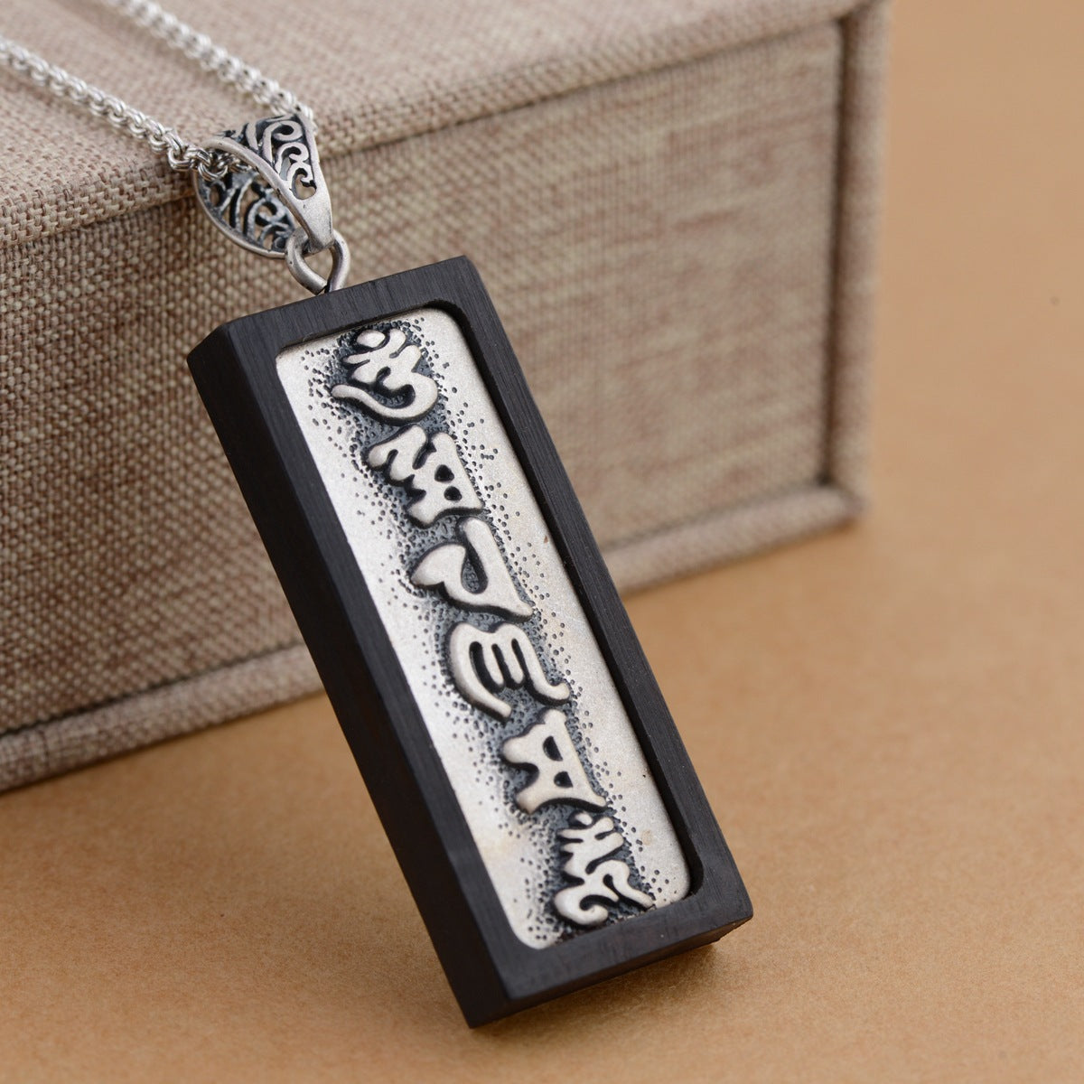 Tibetan Mantra Silver Pendant | Silver Pendant | Silver Equinox