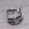 Minimalist Arrow Feather 925 Sterling Silver Adjustable Ring - Silver Equinox