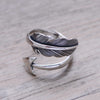 Minimalist Arrow Feather 925 Sterling Silver Adjustable Ring - Silver Equinox