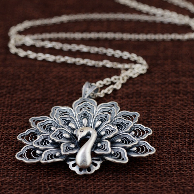 Peacock Pendant Necklace | Peacock Pendants | Silver Equinox