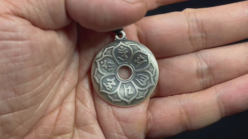 Solid Tibetan Mantra Pendant | Mantra Pendant | Silver Equinox