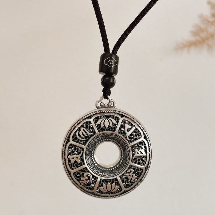 Tibetan Mantra Fine Silver Pendant | Silver Pendant | Silver Equinox