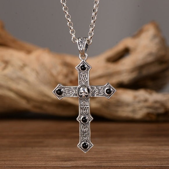 Cross Sterling Silver Necklace | Gemstone Pendant | Silver Equinox