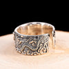 Asian Dragon 925 Sterling Silver Adjustable Ring - Silver Equinox