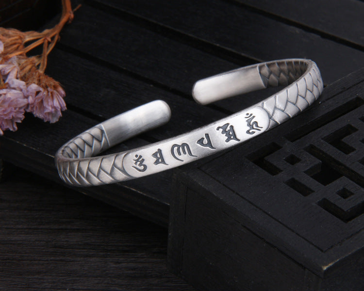 Mantra Fine Silver Cuff Bracelet | Silver Bracelet | Silver Equinox